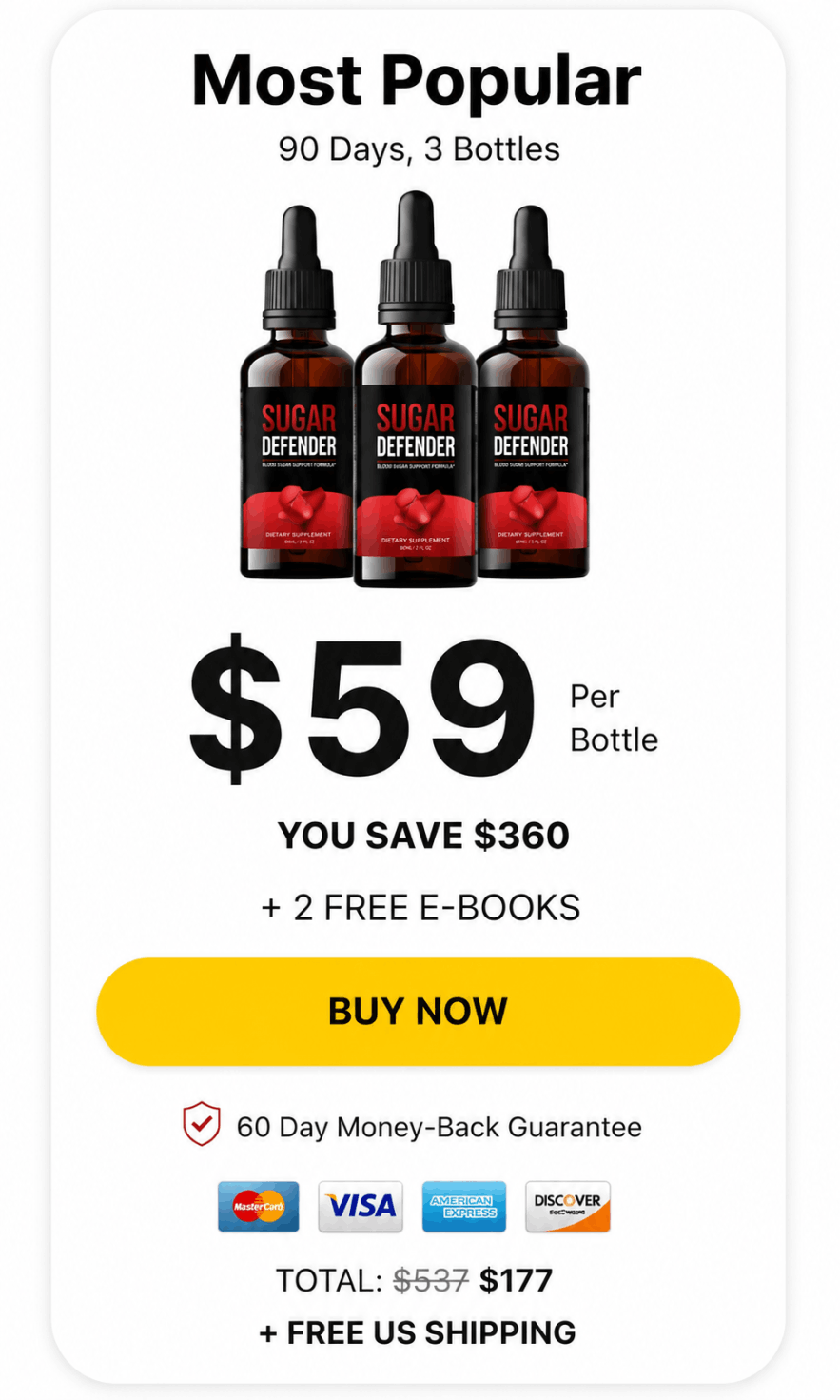 sugar defender-3-bottle-price-$177