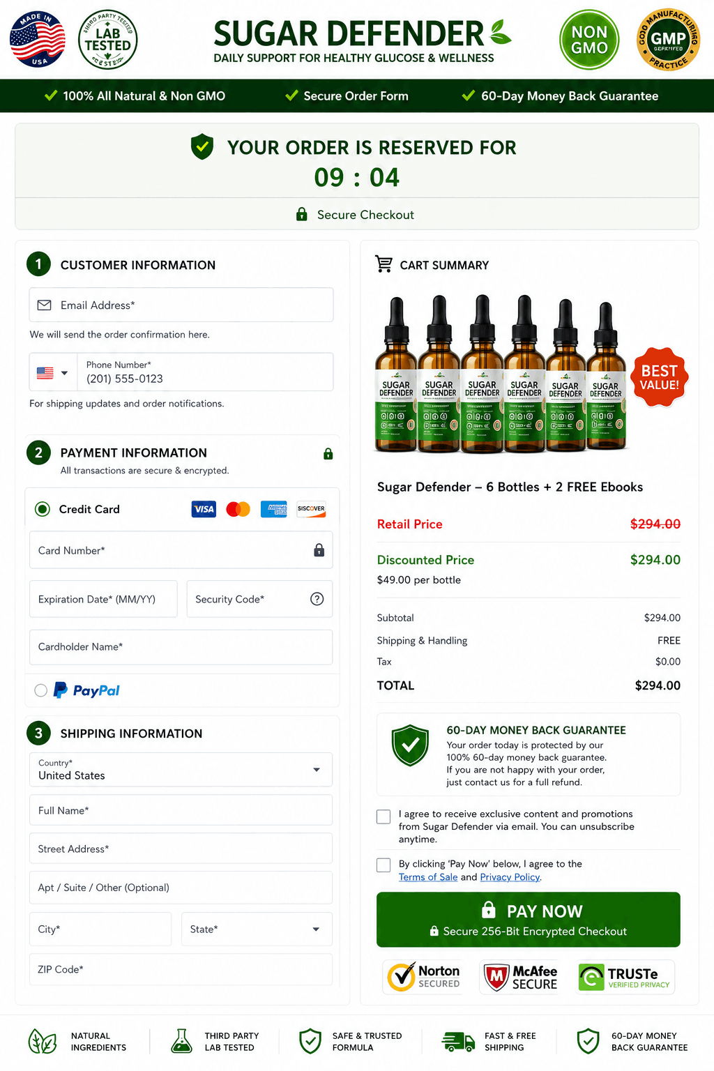 Sugar defender secure checkout